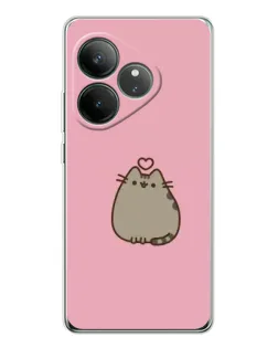 Чехол для Realme GT Neo 7 с картинкой «Pusheen сердце»