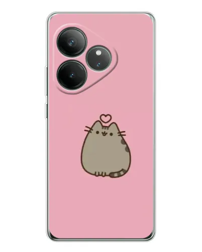 Чехол для Realme GT Neo 7 с картинкой «Pusheen сердце»