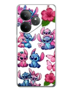 Чехол для Realme GT Neo 7 с картинкой «Стикеры Stitch и Angel»
