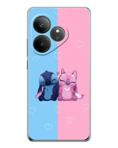 Чехол для Realme GT Neo 7 с картинкой «Stitch и Angel Love»
