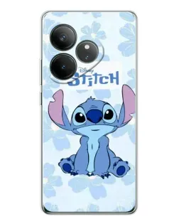 Чехол для Realme GT Neo 7 с картинкой «Stitch среди цветов»