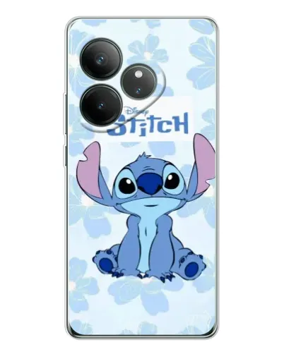 Чехол для Realme GT Neo 7 с картинкой «Stitch среди цветов»