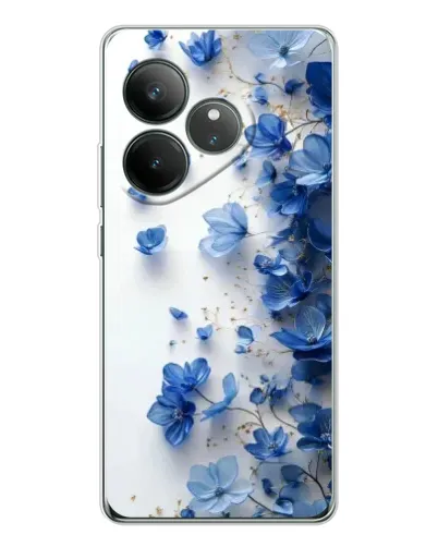 Чехол для Realme GT Neo 7 с картинкой «Голубой цветочный каскад» Чехол для Realme GT Neo 7 с картинкой «Голубой цветочный каскад»