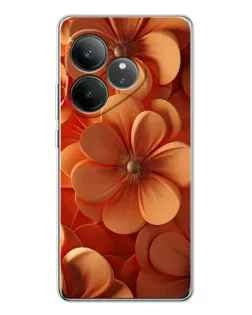 Чехол для Realme GT Neo 7 с картинкой «Оранжевый макро цветок»