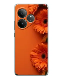 Чехол для Realme GT Neo 7 с картинкой «Оранжевые герберы»