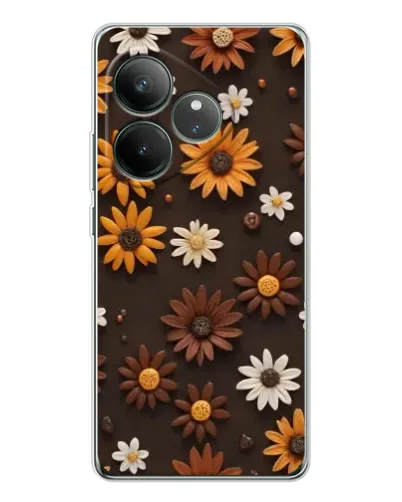 Чехол для Realme GT Neo 7 с картинкой «Узор из маленьких подсолнухов» Чехол для Realme GT Neo 7 с картинкой «Узор из маленьких подсолнухов»