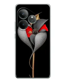 Чехол для Realme GT Neo 7 с картинкой «Серебряный фантазийный цветок»