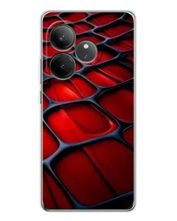 Чехол для Realme GT Neo 7 с картинкой «Красная глянцевая сетка»