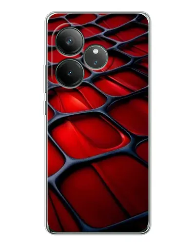 Чехол для Realme GT Neo 7 с картинкой «Красная глянцевая сетка»