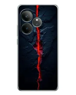 Чехол для Realme GT Neo 7 с картинкой «Kрасная лавовая трещина»