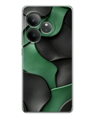 Чехол для Realme GT Neo 7 с картинкой «Зеленые кожаные волны»