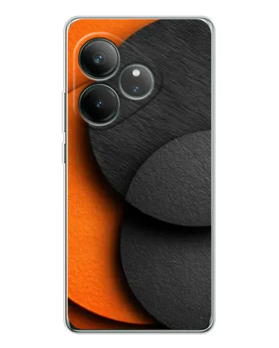 Чехол для Realme GT Neo 7 с картинкой «Геометрия оранжевых кругов»