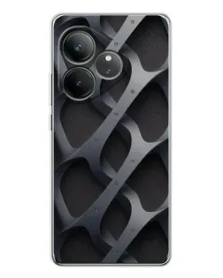 Чехол для Realme GT Neo 7 с картинкой «Объемное серое плетение»
