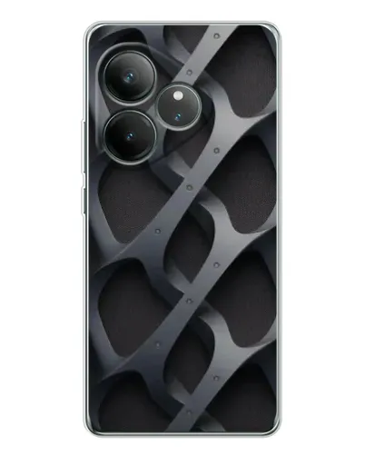 Чехол для Realme GT Neo 7 с картинкой «Объемное серое плетение»