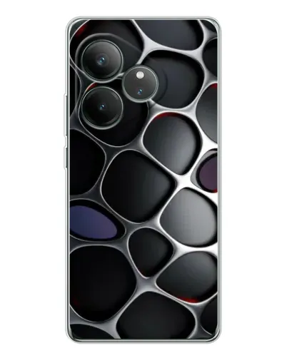 Чехол для Realme GT Neo 7 с картинкой «Объемная темная решетка»