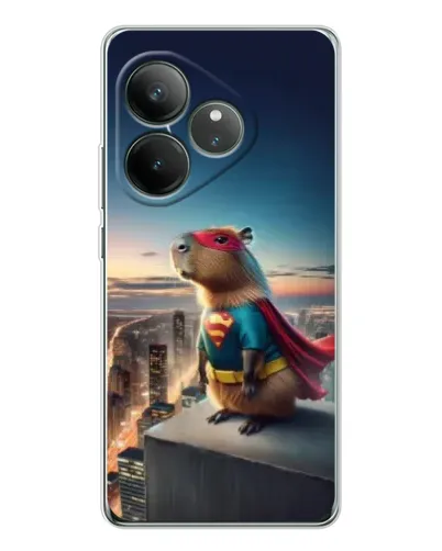 Чехол для Realme GT Neo 7 с картинкой «Капи-мен супергерой»