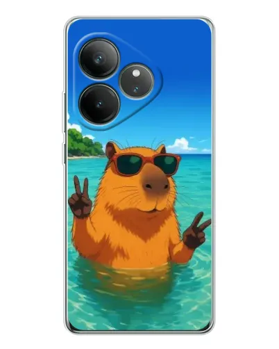 Чехол для Realme GT Neo 7 с картинкой «Морская капибара»