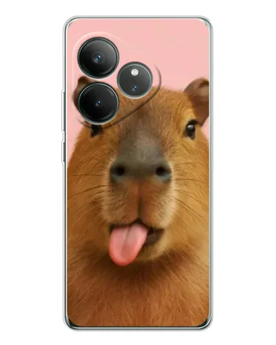 Чехол для Realme GT Neo 7 с картинкой «Капибара с языком»