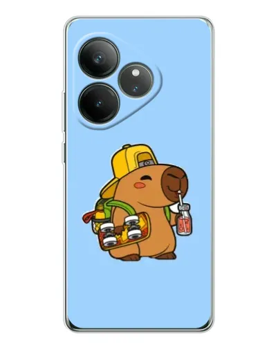 Чехол для Realme GT Neo 7 с картинкой «Капибара на скейте»