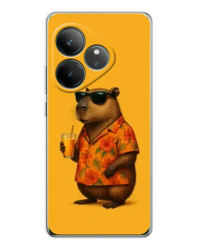 Чехол для Realme GT Neo 7 с картинкой «Капибара на отдыхе»