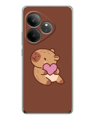 Чехол для Realme GT Neo 7 с картинкой «Капибара с сердцем»