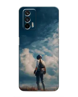 Чехол для Realme GT с картинкой «Герой PUBG на скале»