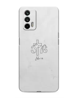 Чехол для Realme GT с картинкой «Иоанна 3:16 Крест»