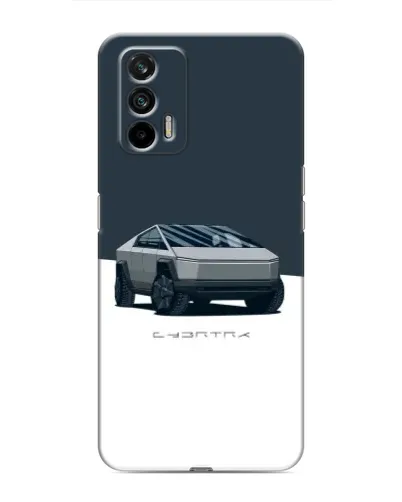 Чехол для Realme GT с картинкой «Серебристый Cybertruck Tesla»