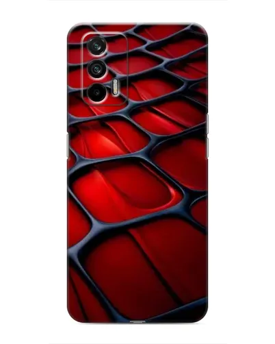 Чехол для Realme GT с картинкой «Красная глянцевая сетка»