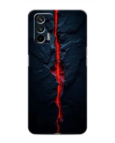 Чехол для Realme GT с картинкой «Kрасная лавовая трещина»