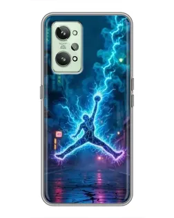 Чехол для Realme GT2 с картинкой «Jordan Gold Jumpman»