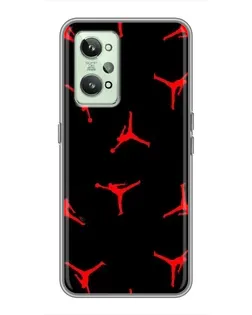 Чехол для Realme GT2 с картинкой «Jordan Red Pattern»