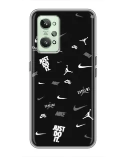 Чехол для Realme GT2 с картинкой «Nike Black Pattern»
