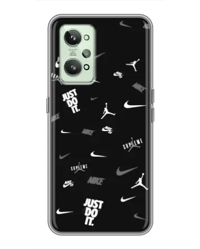 Чехол для Realme GT2 с картинкой «Nike Black Pattern» Чехол для Realme GT2 с картинкой «Nike Black Pattern»