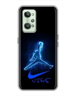 Чехол для Realme GT2 с картинкой «Jordan Neon Blue»
