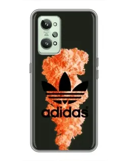 Чехол для Realme GT2 с картинкой «Оранжевый дым Adidas»