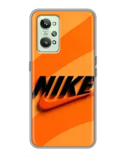 Чехол для Realme GT2 с картинкой «Оранжевый драйв Nike»
