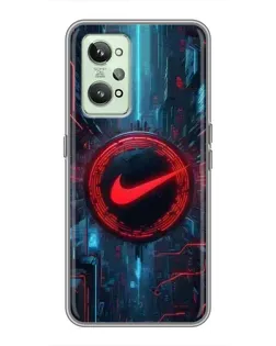 Чехол для Realme GT2 с картинкой «Техногенный стиль Nike»
