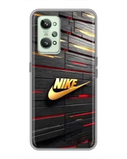 Чехол для Realme GT2 с картинкой «Золотой Nike на металле»