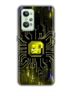 Чехол для Realme GT2 с картинкой «Nike — золотая искра»