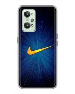 Чехол для Realme GT2 с картинкой «Синий пульс Nike»