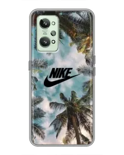 Чехол для Realme GT2 с картинкой «Тропический принт Nike»