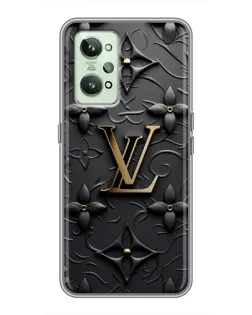 Чехол для Realme GT2 с картинкой «Кожаная текстура LV»