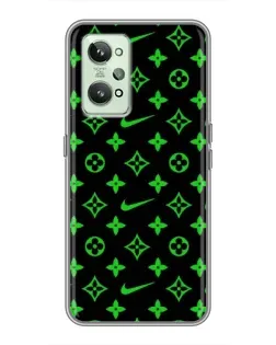 Чехол для Realme GT2 с картинкой «Неоновый принт LV»