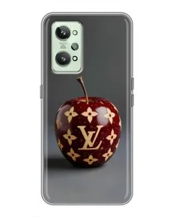 Чехол для Realme GT2 с картинкой «Красное яблоко LV»