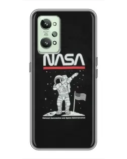 Чехол для Realme GT2 с картинкой «NASA — шагаем по Луне»