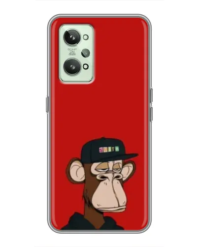 Чехол для Realme GT2 с картинкой «Bored Ape — красный фон»