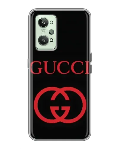 Чехол для Realme GT2 с картинкой «Gucci — красный логотип»