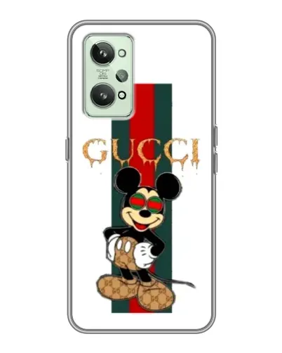 Чехол для Realme GT2 с картинкой «Микки Маус Gucci — полосы»