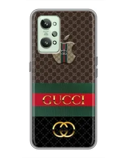 Чехол для Realme GT2 с картинкой «Gucci — брендированный десерт»